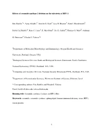 Effects of Ceramide Synthase 2 Deletion on the Infectivity of HIV-1