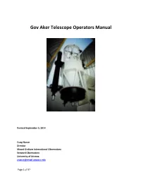 Gov Aker Telescope Operators Manual