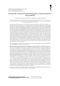 Interspecific Competition and Demography of Small Mammals In