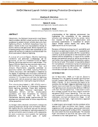 NASA Manned Launch Vehicle Lightning Protection Development