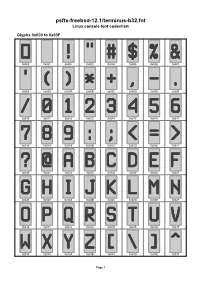 Psftx-Freebsd-12.1/Terminus-B32.Fnt Linux Console Font Codechart
