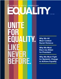SPRING 2020 UNITE for Why We All EQUALITY