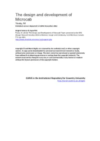 The Design and Development of Microcab Tovey, M
