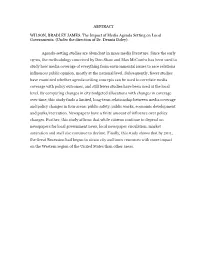 ABSTRACT WILSON, BRADLEY JAMES. the Impact of Media
