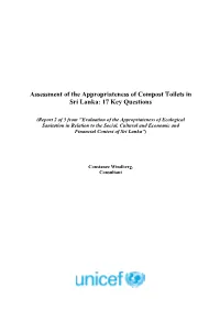 Assessment of the Appropriateness of Compost Toilets in Sri Lanka: 17 Key Questions