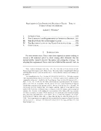 Rescission of Life Insurance Policies in Texas—Time to Correct Some Old Errors