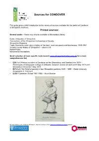 Sources for CONDOVER