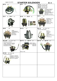 Starter Solenoids E1-1 Ss-10 12V