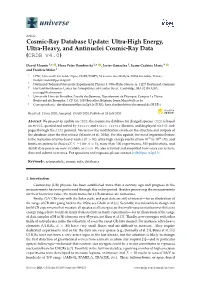 Cosmic-Ray Database Update: Ultra-High Energy, Ultra-Heavy, and Antinuclei Cosmic-Ray Data (CRDB V4.0)