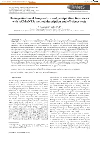 Homogenisation of Temperature and Precipitation Time Series with ACMANT3: Method Description and Efficiency Tests