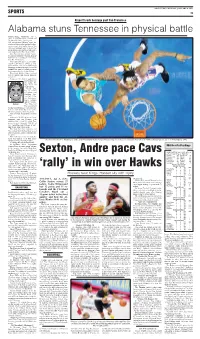 Sexton, Andre Pace Cavs WASHINGTON, Jan 3, (AP): NBA Re- Corey Kispert Scored 26 Points on Sults and Standings on Saturday