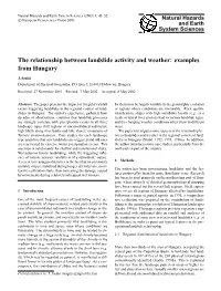The Relationship Between Landslide Activity and Weather: Examples from Hungary