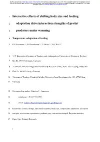 Interactive Effects of Shifting Body Size and Feeding Adaptation Drive