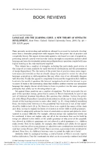 Language and the Learning Curve: a New Theory of Syntactic Development