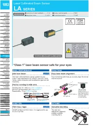 Laser Collimated Beam Sensor LA SERIES ■■General Terms and Conditions
