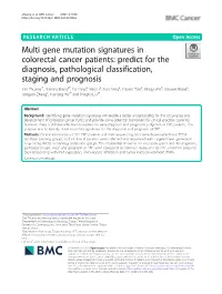 Multi Gene Mutation Signatures in Colorectal Cancer