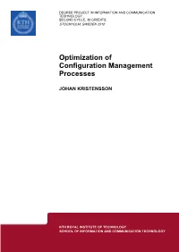 Optimization of Configuration Management Processes