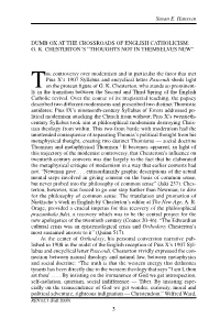 The Controversy Over Modernism and in Particular the Furor That