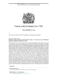 Union with Scotland Act 1706