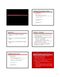 1 Immutable Classes