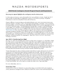 2020 Mazda Contingency Awards Program Payouts and Requirements