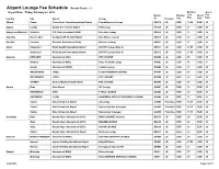 Airport Lounge Fee Schedule Record Count