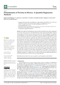 Determinants of Poverty in Mexico: a Quantile Regression Analysis