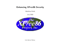 Enhancing Xfree86 Security
