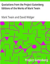 Quotations from the Project Gutenberg Editions of The