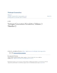 Vietnam Generation Newsletter, Volume 3 Number 2