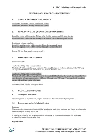 1.3.1 SPC, Labelling and Package Leaflet MARKETING