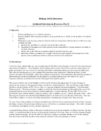Biology 164 Laboratory Artificial Selection In