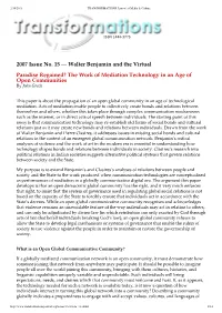 Paradise Regained? the Work of Mediation Technology in an Age of Open Communities by John Grech