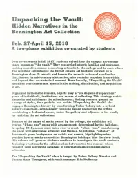 Unpacking the Vault: Hidden Narratives in the Bennington Art Collection