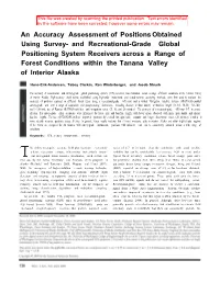 And Recreational-Grade Global Positioning System Receivers Across a Range of Forest Conditions Within the Tanana Valley of Interior Alaska