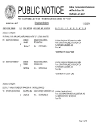 Broadcast Actions 12/22/2016