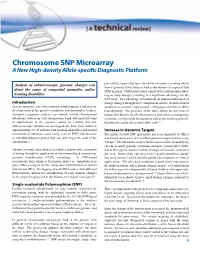 Chromosome SNP Microarray a New High-Density Allele-Specific Diagnostic Platform