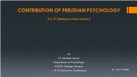 Contribution of Freudian Psychology