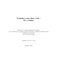 Creativity Is More Than a Trait – It’S a Relation
