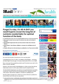 Experts Reveal List of Nutrients Needed Daily for Optimal Function | Daily Mail Online