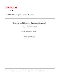 FIPS 140-2 Non-Proprietary Security Policy Oracle Linux 7 Libreswan