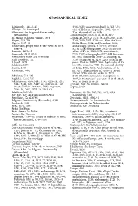 Geographical Index
