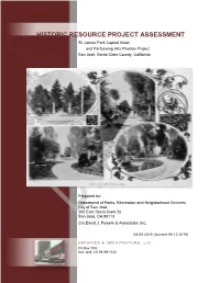 HISTORIC RESOURCE PROJECT ASSESSMENT St