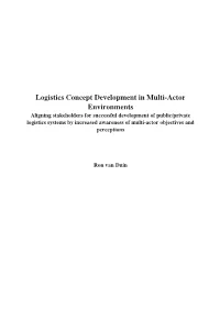 Logistics Concept Development in Multi-Actor Environments