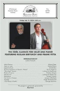 The Cool Classics for Cello and Piano Featuring Ruslan Biryukov and Frank Fetta