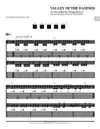 Valley of the Damned Guitar Tab