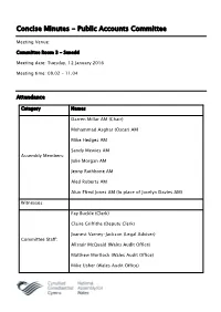Concise Minutes - Public Accounts Committee