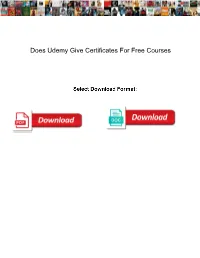 Does Udemy Give Certificates for Free Courses