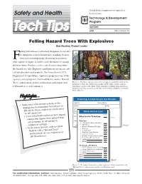 Felling Hazard Trees with Explosives Bob Beckley, Project Leader
