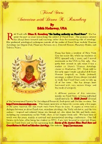 Fixed Stars Interview with Diana K. Rosenberg by Edith Hathaway, USA